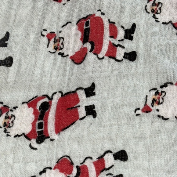 Mudpie Santa Muslin Swaddle Blanket 100% Cotton 47x47 Unisex First Christmas - Picture 2 of 3